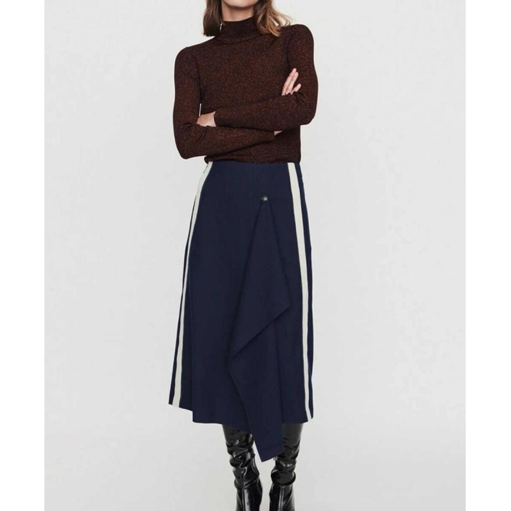 Maje Johno ruffled wrap skirt
